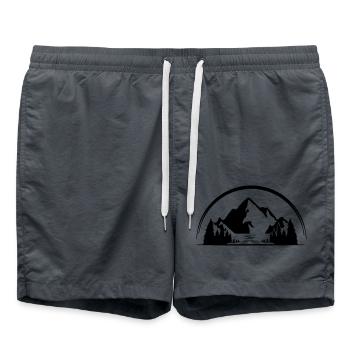Mountains - Swim Trunks - anthracite - Front - AI Model Male 185 light (185cm)