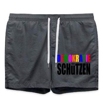 demokratie schützen - Badeshorts - Anthrazit - Vorne - AI Model Male 185 light (185cm)