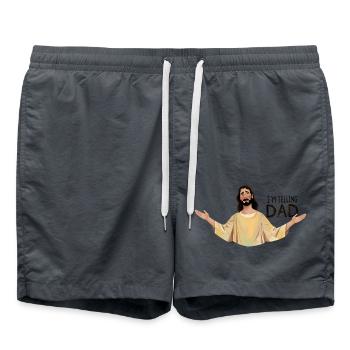 I'm telling dad - Swim Trunks - anthracite - Front - AI Model Male 185 light (185cm)