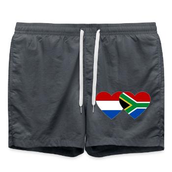 Holland South Africa Flag Hands Heart Shape - Swim Trunks - anthracite - Front - AI Model Male 185 light (185cm)