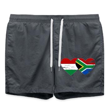Hongrie Afrique du Sud Drapeau Mains Coeur Forme Utilisé - Short de bain - charbon - Devant - AI Model Male 185 light (185cm)