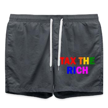 Tax the rich - Badeshorts - Anthrazit - Vorne - AI Model Male 185 light (185cm)