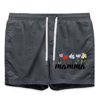 Maman - Fleurs Fête des Mères Maman - Short de bain - charbon - Devant - AI Model Male 185 light (185cm)