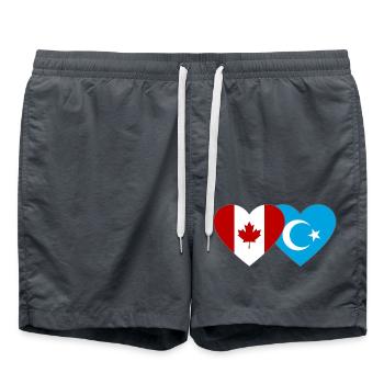 Canada Uyghur Flag Heart - Swim Trunks - anthracite - Front - AI Model Male 185 light (185cm)