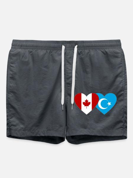 Canada Uyghur Flag Heart - Swim Trunks - anthracite