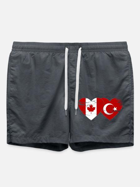 Canada Dinde Drapeau Coeur Utilisé - Short de bain - charbon