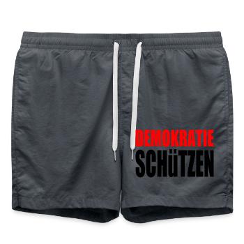 demokratie schützen - Badeshorts - Anthrazit - Vorne - AI Model Male 185 light (185cm)