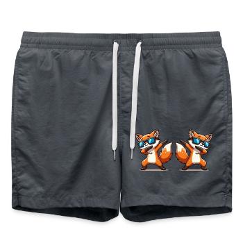 Fox Animal Dabbing 2 - Swim Trunks - anthracite - Front - AI Model Male 185 light (185cm)