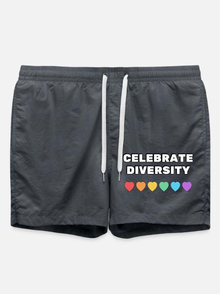 Celebrate Diversity Rainbow Hearts - Swim Trunks - anthracite
