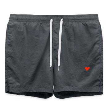 beautiful is everything you look at with your heart - Swim Trunks - anthracite - Front - AI Model Male 185 light (185cm)