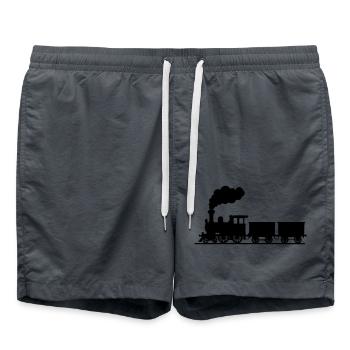 Locomotive à vapeur - Short de bain - charbon - Devant - AI Model Male 185 light (185cm)