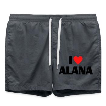 I Love Alana Heart Graphic Name Gift - Swim Trunks - anthracite - Front - AI Model Male 185 light (185cm)