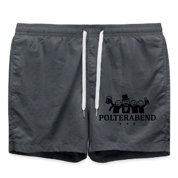 Polterabend Junggesellen - Badeshorts - Anthrazit - Vorne - AI Model Male 185 light (185cm)