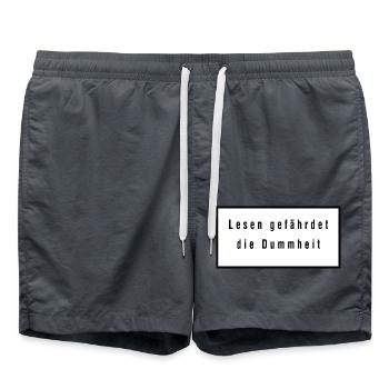 lesen gefährdet die Dummheit - Badeshorts - Anthrazit - Vorne - AI Model Male 185 light (185cm)