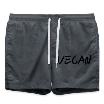VEGAN - Droits des animaux - Biologique - Short de bain - charbon - Devant - AI Model Male 185 light (185cm)