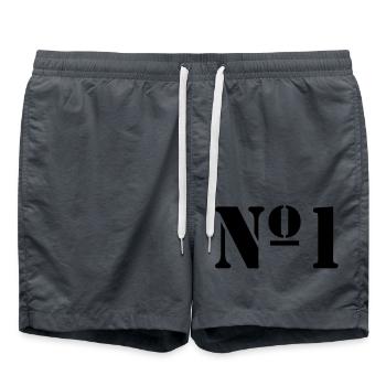 Nummer 1 - Badeshorts - Anthrazit - Vorne - AI Model Male 185 light (185cm)