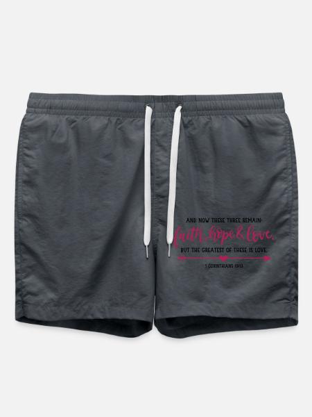 faith, hope & love - Swim Trunks - anthracite