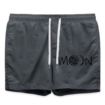 text logo moon mond phasen halbmond vollmond siche - Badeshorts - Anthrazit - Vorne - AI Model Male 185 light (185cm)