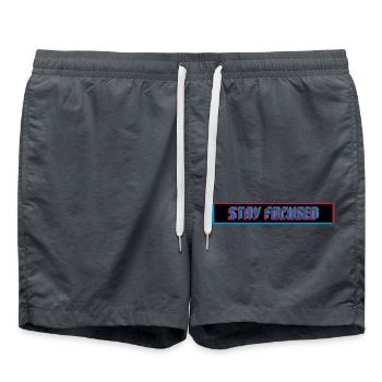 stay focused 3d blurred logo red bar of the - Swim Trunks - anthracite - Front - AI Model Male 185 light (185cm)
