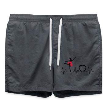 Heartbeat avec coeur ballet3 - Short de bain - charbon - Devant - AI Model Male 185 light (185cm)