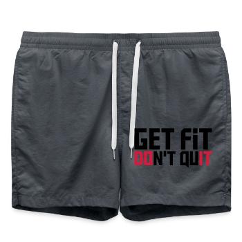 do it get fit dont quit logo design cool trainiere - Swim Trunks - anthracite - Front - AI Model Male 185 light (185cm)
