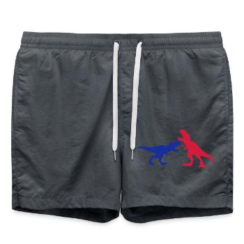 2 ennemis se battre combat course course silhouett - Short de bain - charbon - Devant - AI Model Male 185 light (185cm)
