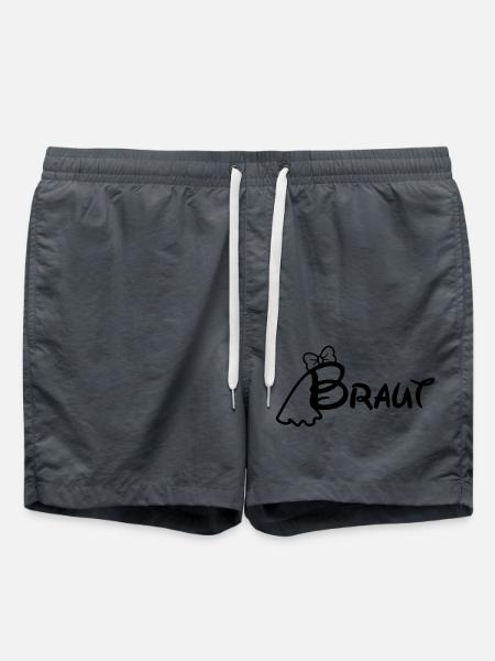 JGA Braut T-Shirt - Badeshorts - Anthrazit