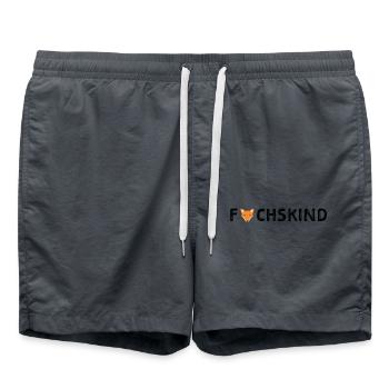 Spruch Fuchskind schwarz - Badeshorts - Anthrazit - Vorne - AI Model Male 185 light (185cm)