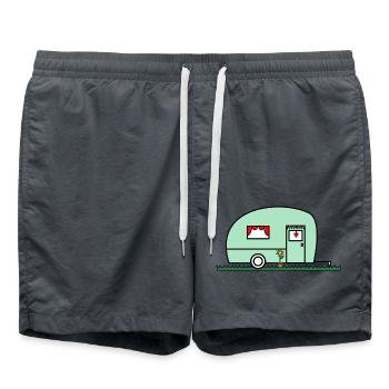 CARAVANE. CAMPING. RETRAITE. VACANCES. VOYAGE - Short de bain - charbon - Devant - AI Model Male 185 light (185cm)