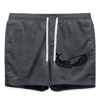 Vector Whale Drawing Style - Swim Trunks - anthracite - Front - AI Model Male 185 light (185cm)