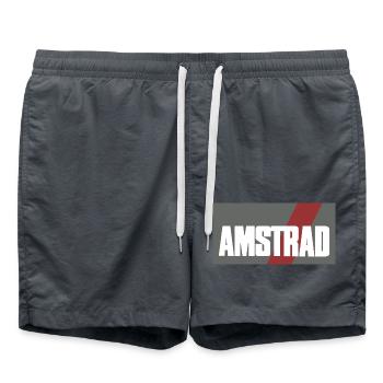 Classic Amstrad Logo – Vintage Style 01 - Swim Trunks - anthracite - Front - AI Model Male 185 light (185cm)