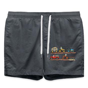 Kinder Trecker Traktor Jungen Bauernhof - Badeshorts - Anthrazit - Vorne - AI Model Male 185 light (185cm)