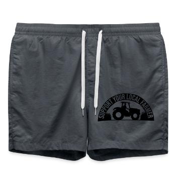 Soutien aux agriculteurs des champs - Short de bain - charbon - Devant - AI Model Male 185 light (185cm)