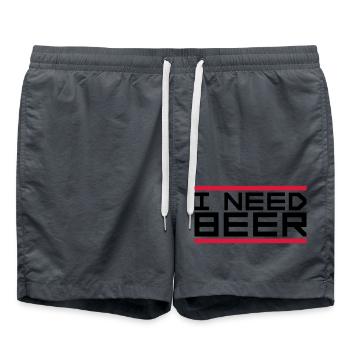 J’ai besoin de bière - Short de bain - charbon - Devant - AI Model Male 185 light (185cm)