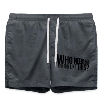 Qui a besoin de cheveux en disant - Short de bain - charbon - Devant - AI Model Male 185 light (185cm)