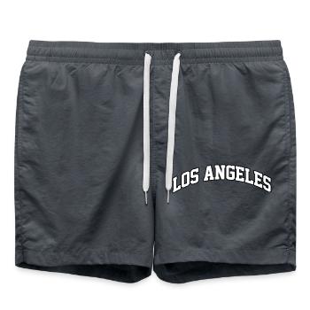 Logo Los Angeles : Design collégial californien - Short de bain - charbon - Devant - AI Model Male 185 light (185cm)