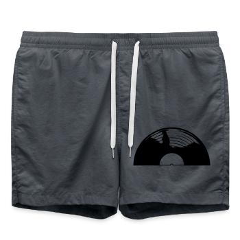 Disque rétro demi-vinyle - Short de bain - charbon - Devant - AI Model Male 185 light (185cm)