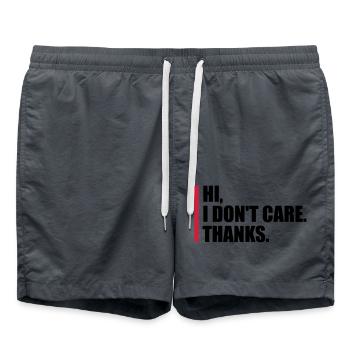 Hi I don't care - Swim Trunks - anthracite - Front - AI Model Male 185 light (185cm)