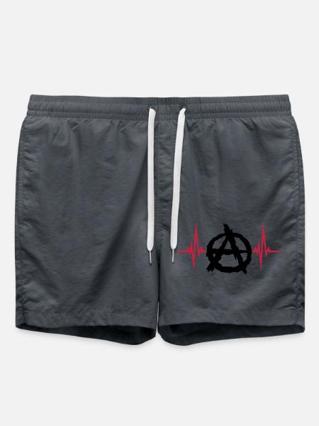 Pulse anarchy symbol logo - Swim Trunks - anthracite