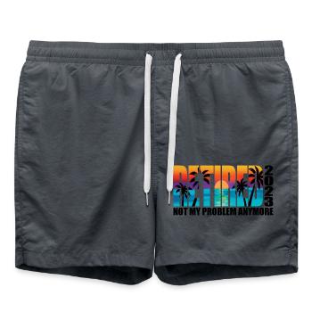 Retired 2023 Retirement Gift For Men & Women Funny - Swim Trunks - anthracite - Front - AI Model Male 185 light (185cm)