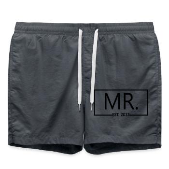 M. Est. 2023 Fiançailles pour la fête de mariage du marié - Short de bain - charbon - Devant - AI Model Male 185 light (185cm)