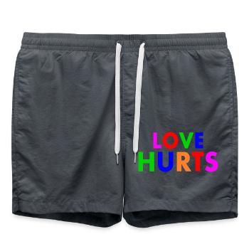 Love hurts - Badeshorts - Anthrazit - Vorne - AI Model Male 185 light (185cm)