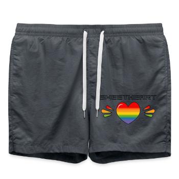 Rainbow Sparkling heart SWEETHEART SHIRT - Swim Trunks - anthracite - Front - AI Model Male 185 light (185cm)