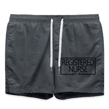 Registered Nurse Est. 2023 Graduiertes Pflegegeschenk - Badeshorts - Anthrazit - Vorne - AI Model Male 185 light (185cm)