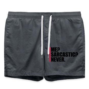 me sarcastic never Zitat - Badeshorts - Anthrazit - Vorne - AI Model Male 185 light (185cm)