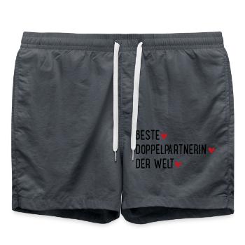 Doppelpartnerin - Badeshorts - Anthrazit - Vorne - AI Model Male 185 light (185cm)