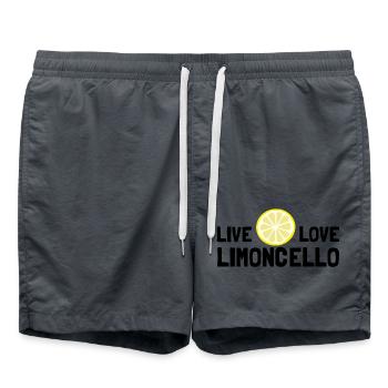 Live, Love, Limoncello, Italie - Short de bain - charbon - Devant - AI Model Male 185 light (185cm)
