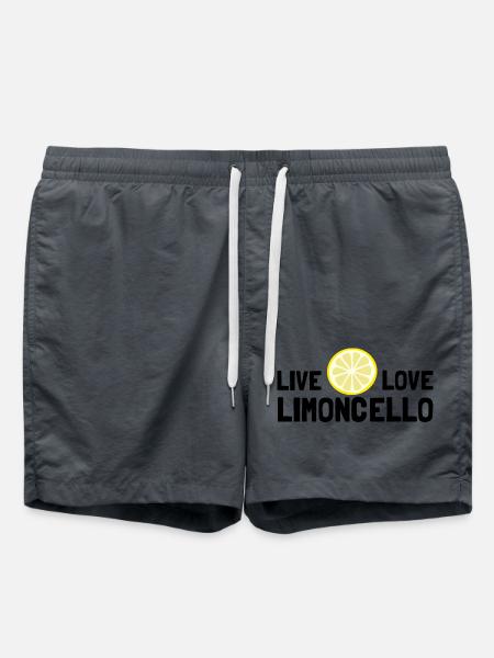 Live, Love, Limoncello, Italien - Badeshorts - Anthrazit