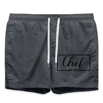 Chef Est. 2023 Graduated Chef Culinary Art Student - Swim Trunks - anthracite - Front - AI Model Male 185 light (185cm)