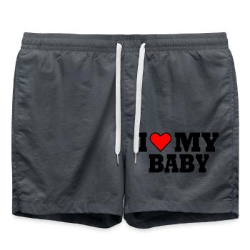 I love my baby - Swim Trunks - anthracite - Front - AI Model Male 185 light (185cm)